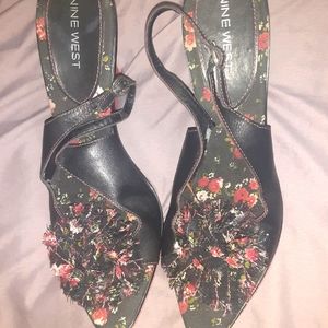 Nine West sling back wedges